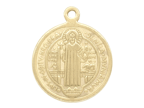 ACERO DORADO DIJE SAN BENITO 12MM