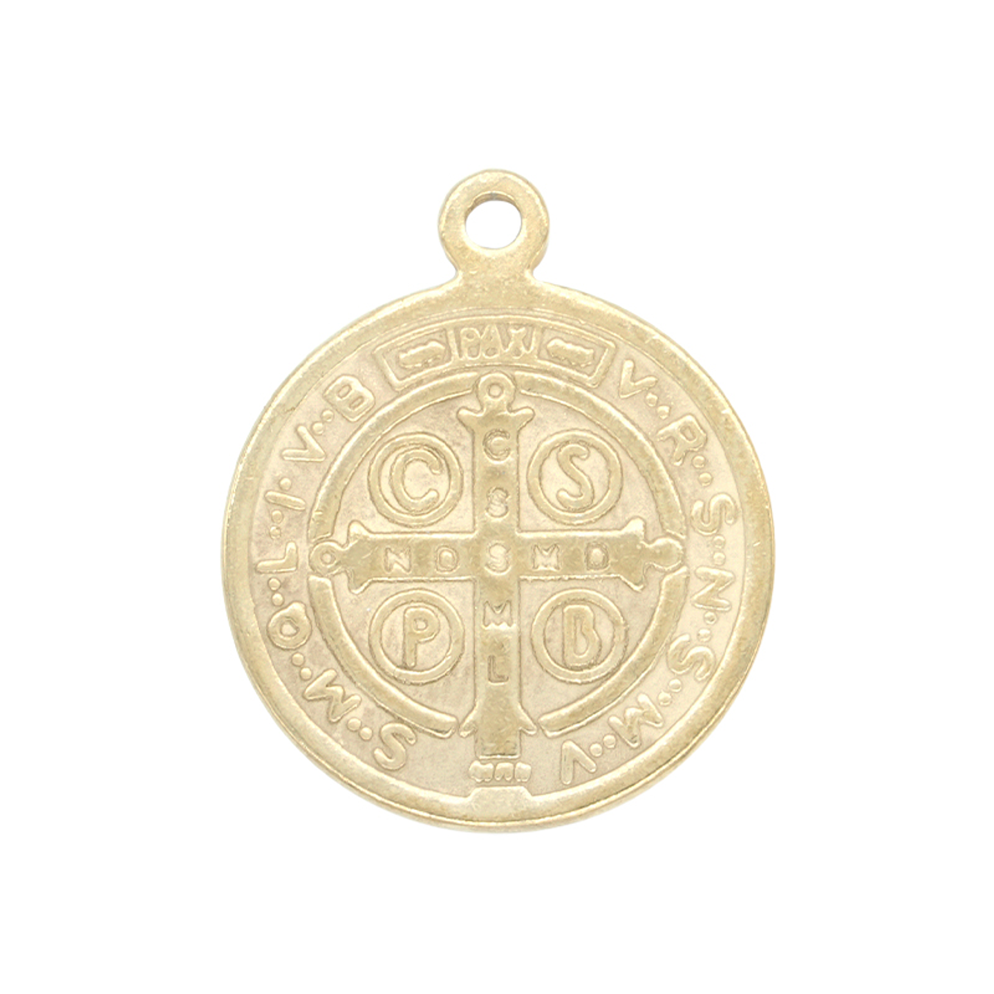 ACERO DORADO DIJE SAN BENITO 12MM 2