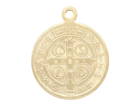 ACERO DORADO DIJE SAN BENITO 12MM