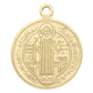 MEDALLA ACERO DORADO  SAN BENITO 14 MM  - Miniatura 1