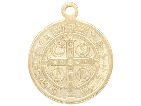 MEDALLA ACERO DORADO  SAN BENITO 16 MM 