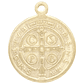 MEDALLA ACERO DORADO  SAN BENITO 16 MM  - Miniatura 2