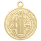 MEDALLA ACERO DORADO  SAN BENITO 16 MM  - Miniatura 1