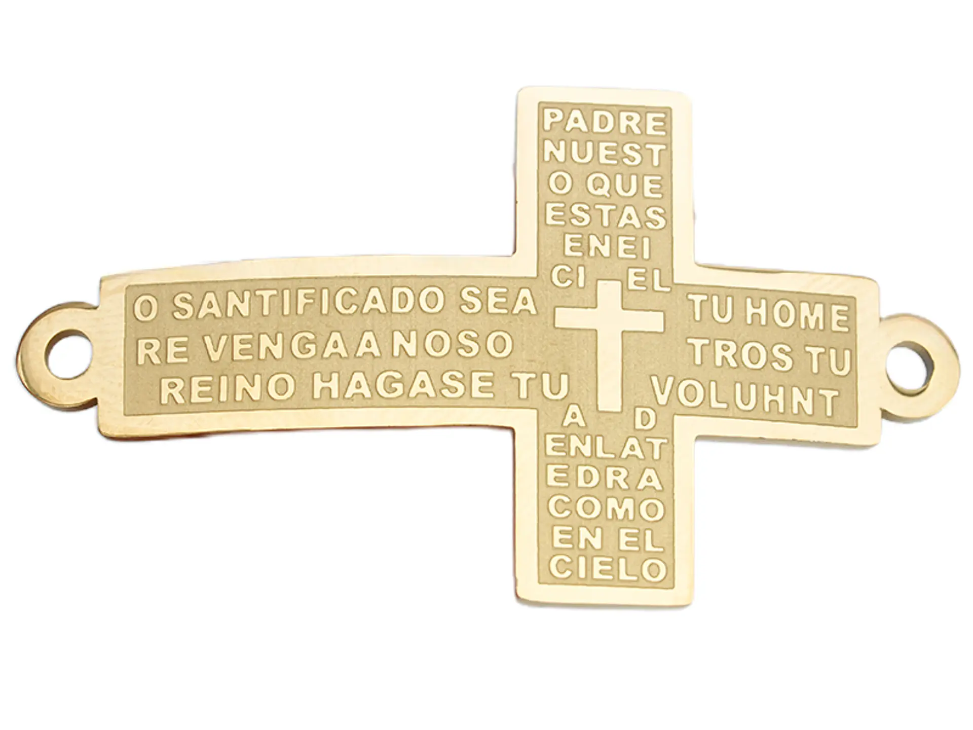 ACERO DORADO SEPARADOR CRUZ PADRE NUESTRO 42*24MM 1