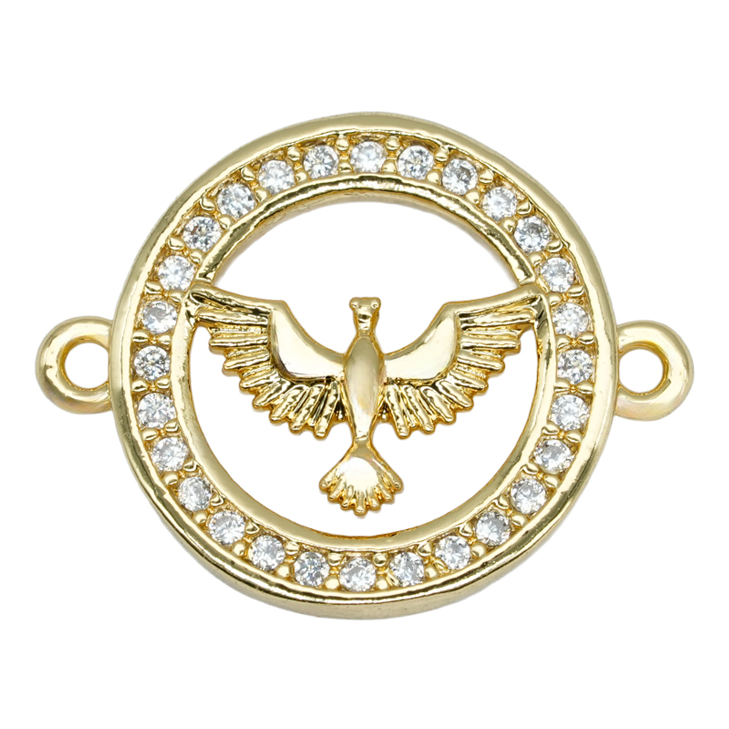 RODIO DORADO ESPIRITU SANTO CIRCON BLANCO 14MM  1