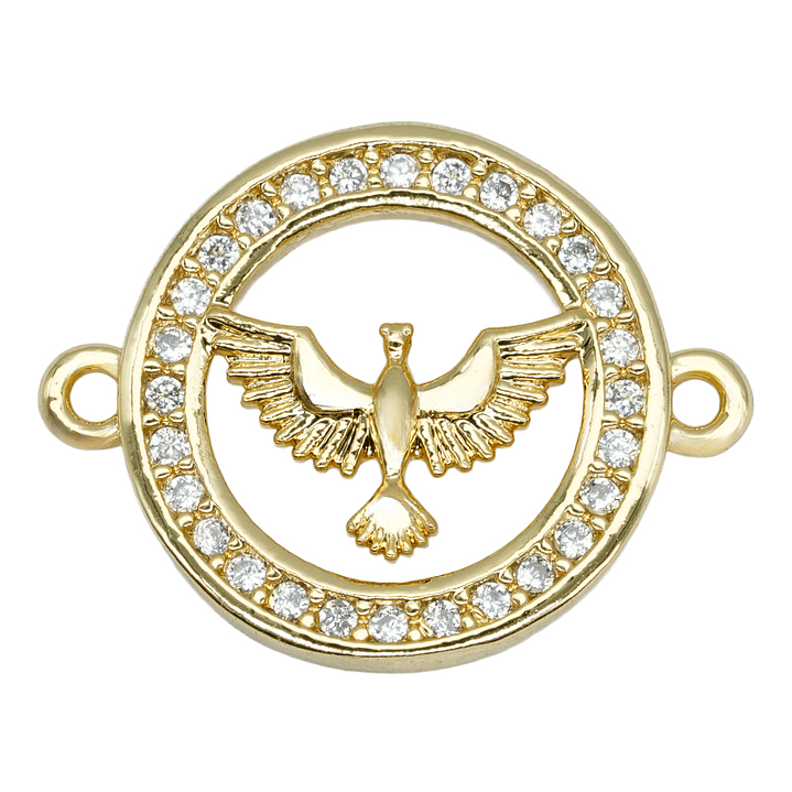 RODIO DORADO ESPIRITU SANTO CIRCON BLANCO 14MM  1