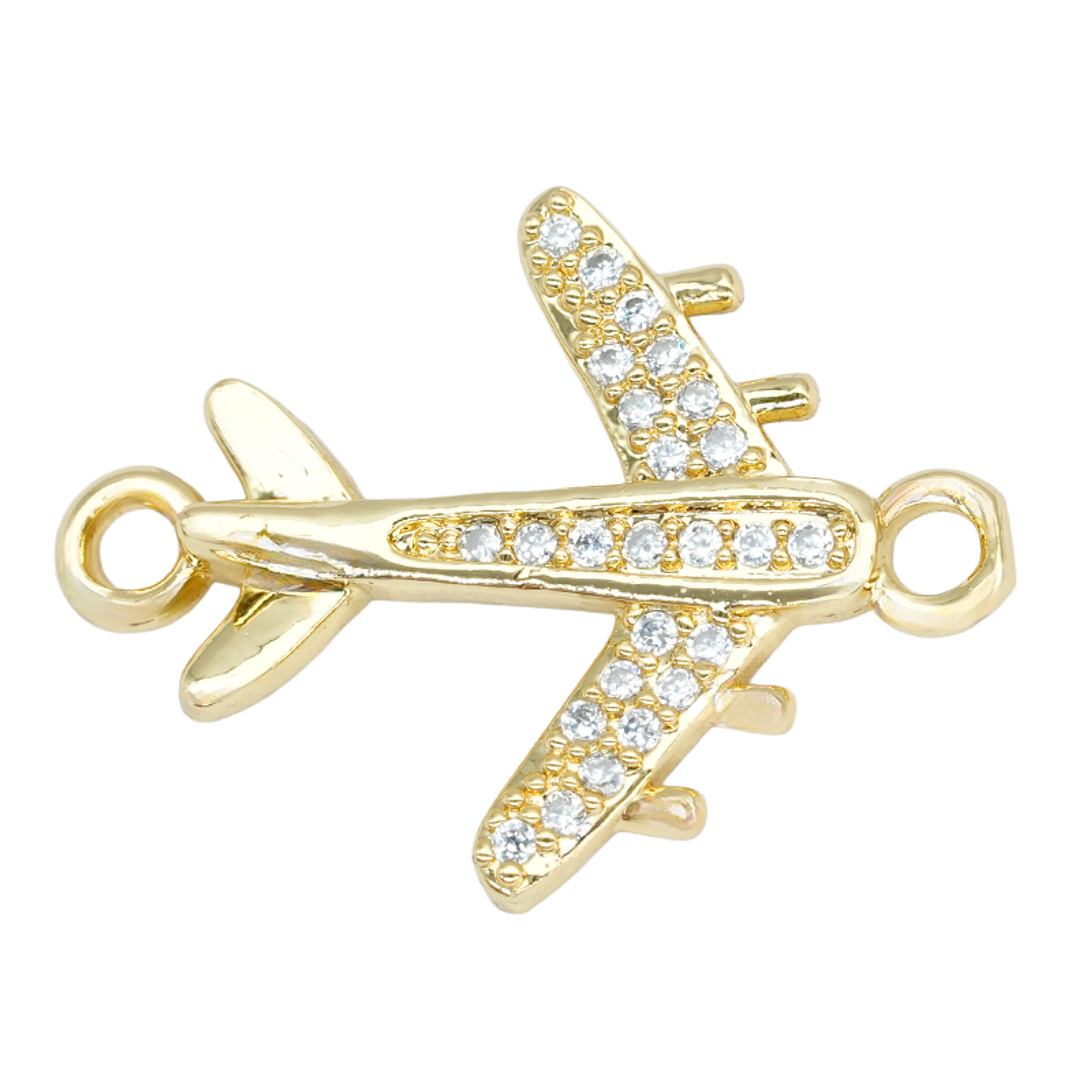 RODIO DORADO TERMINAL AVION  CIRCON BLANCO 21MM  1