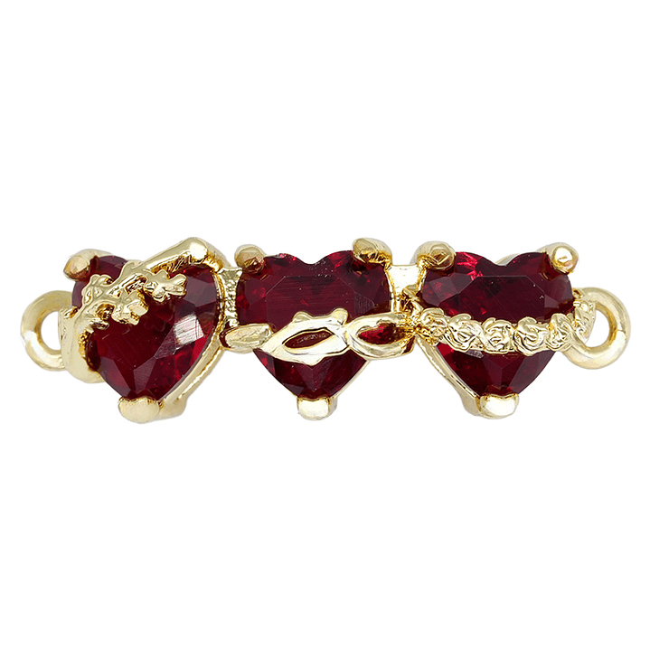 RODIO DORADO CENTRO TRIO SAGRADO CORAZON ROJO 24*7MM 1