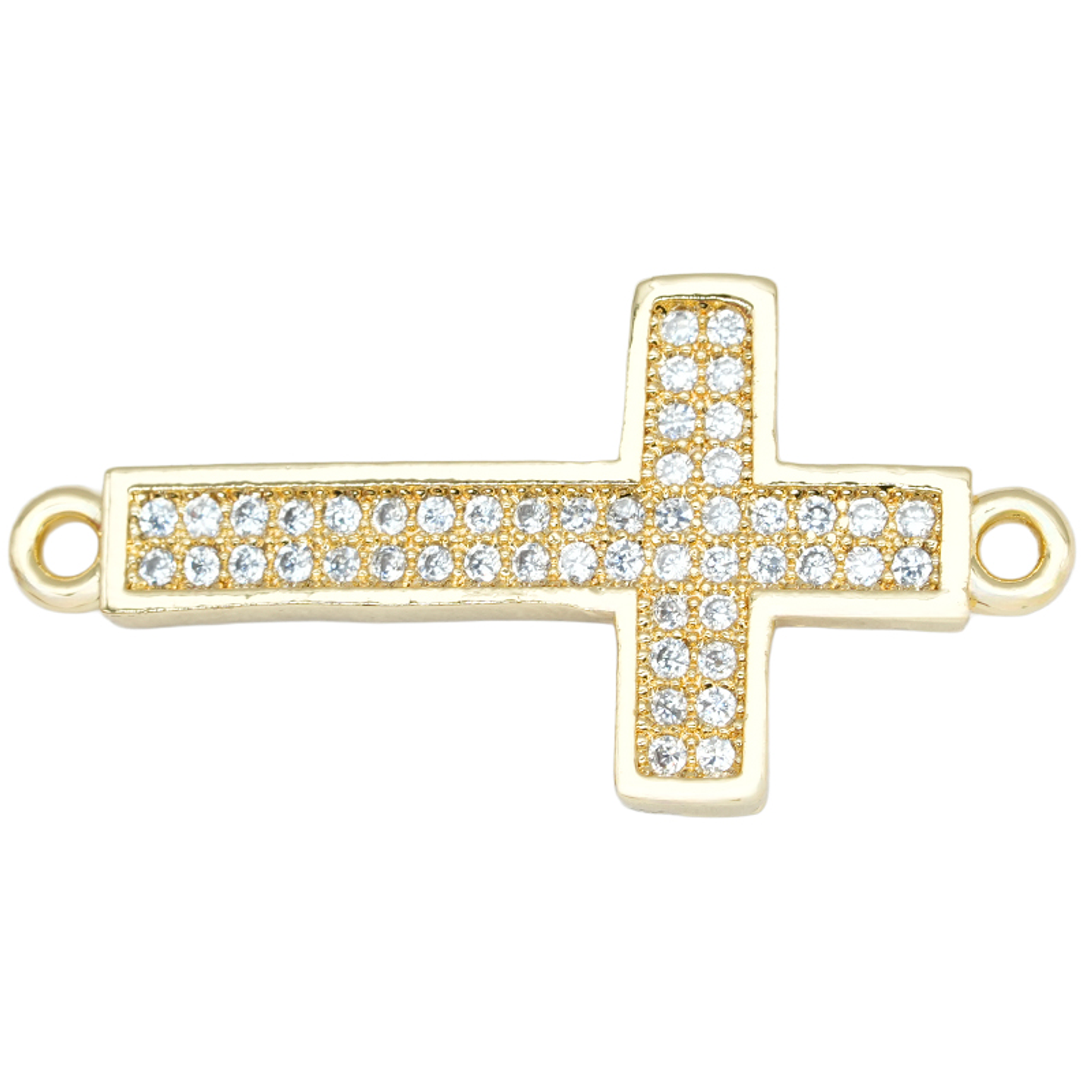 RODIO CRUZ TERMINAL DORADA CIRCON BLANCO 13*6.5MM  1