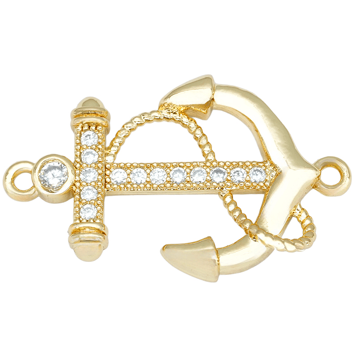 RODIO DORADA ANCLA LASO CIRCON BLANCO 23*15MM  1