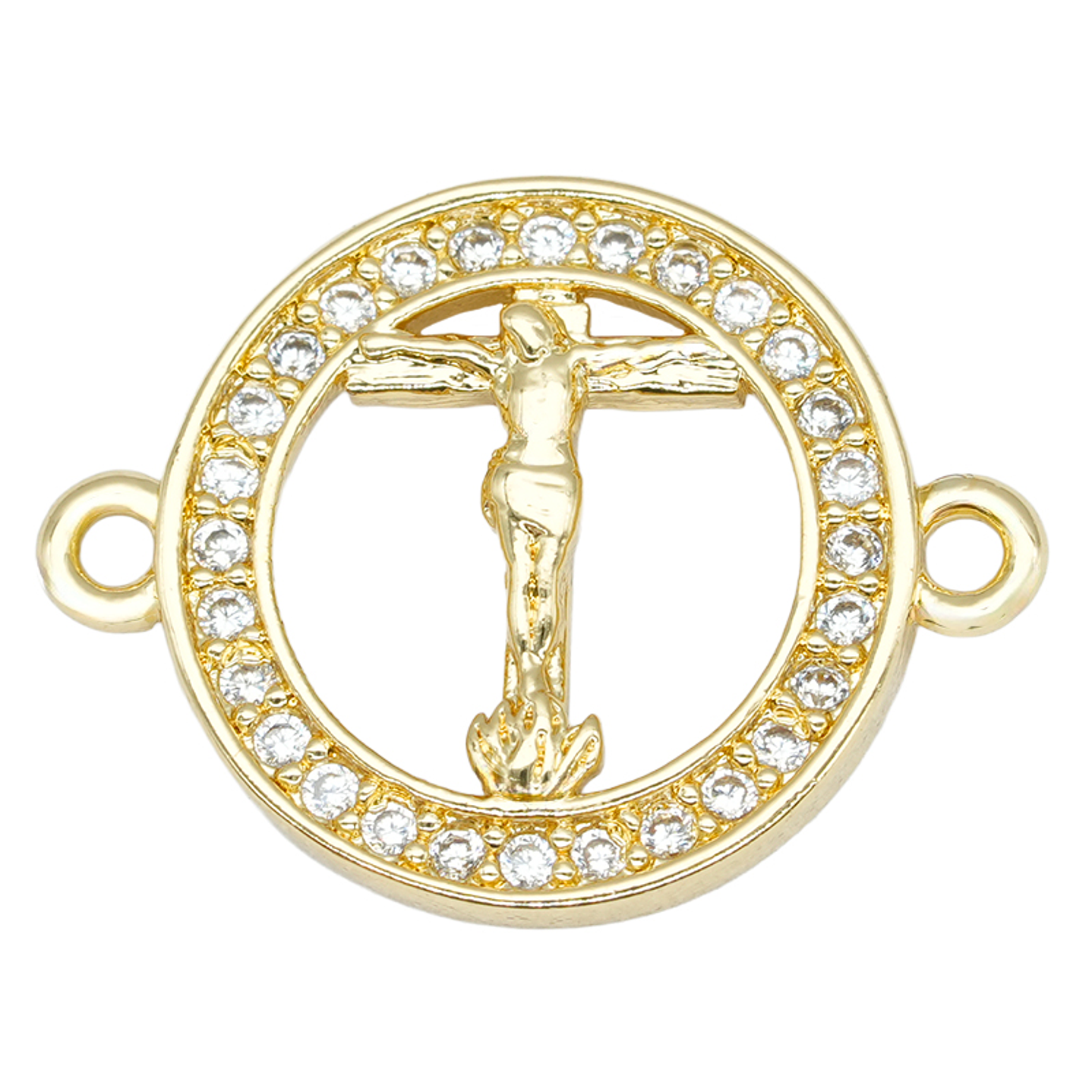 RODIO DORADO TERMINAL IMAGEN CRISTO CIRCON BL 13MM 1