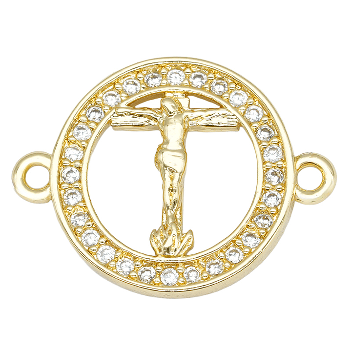 RODIO DORADO TERMINAL IMAGEN CRISTO CIRCON BL 13MM 1