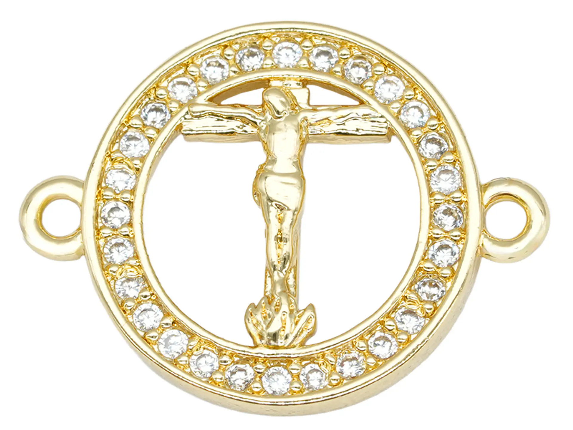 RODIO DORADO TERMINAL IMAGEN CRISTO CIRCON BL 13MM 1