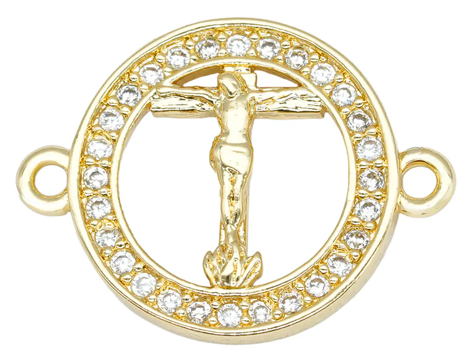 RODIO DORADO TERMINAL IMAGEN CRISTO CIRCON BL 13MM 1