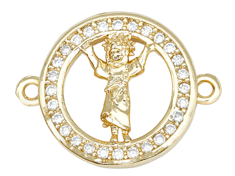 RODIO DORADO DIVINO NIÑO CIRCON BLANCO 14MM