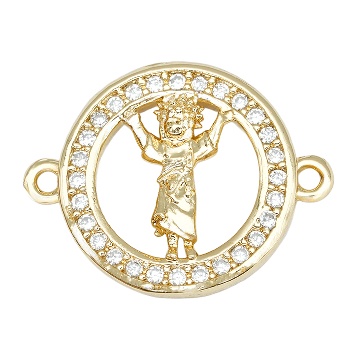 RODIO DORADO DIVINO NIÑO CIRCON BLANCO 14MM 1