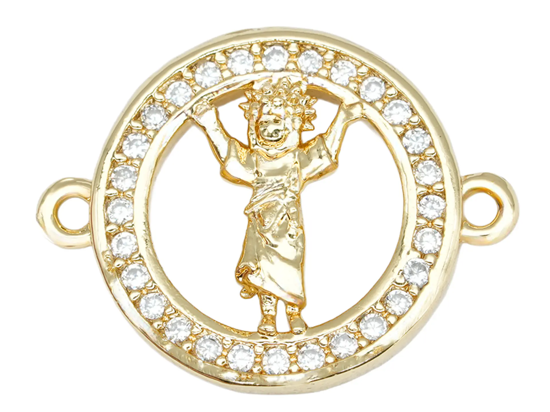 RODIO DORADO DIVINO NIÑO CIRCON BLANCO 14MM 1
