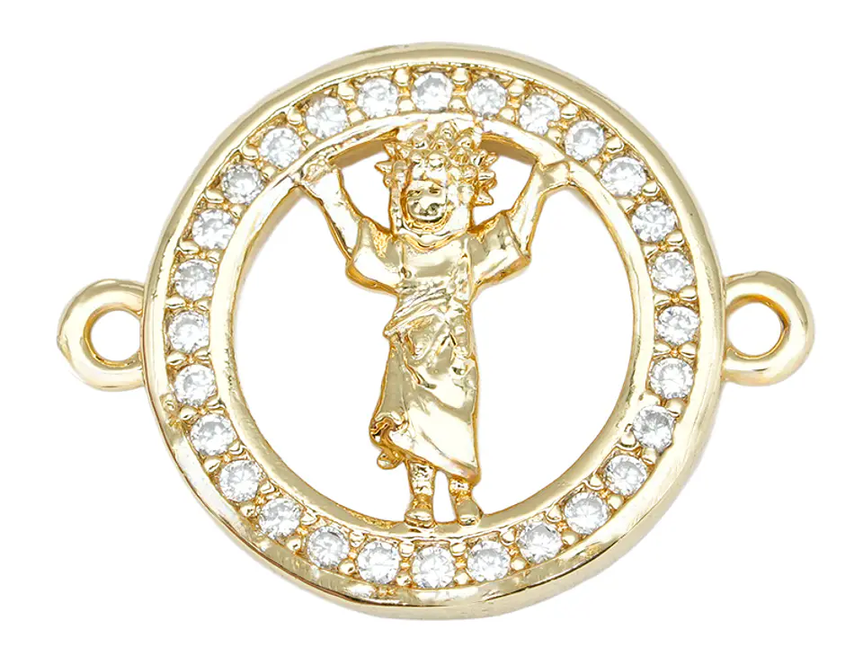RODIO DORADO DIVINO NIÑO CIRCON BLANCO 14MM 1