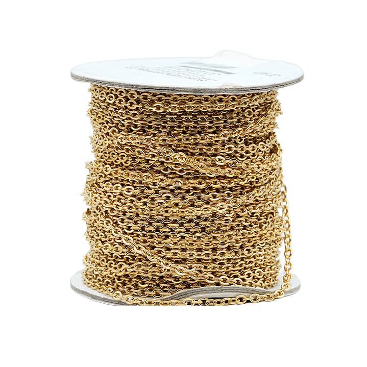 ACERO DORADO CADENA OVALADA 0.6MM  2