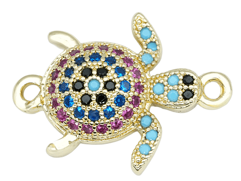 RODIO DORADO TORTUGA CIRCON MIX 20MM X UND 
