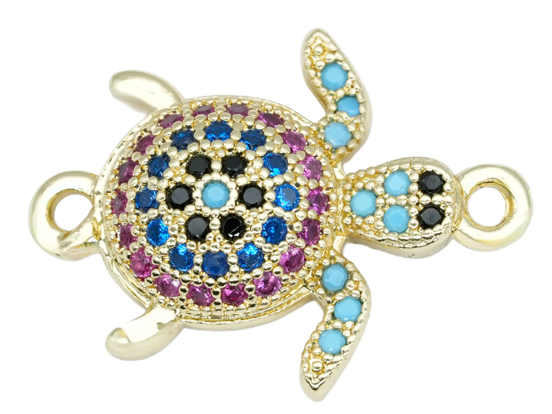 RODIO DORADO TORTUGA CIRCON MIX 20MM X UND  1