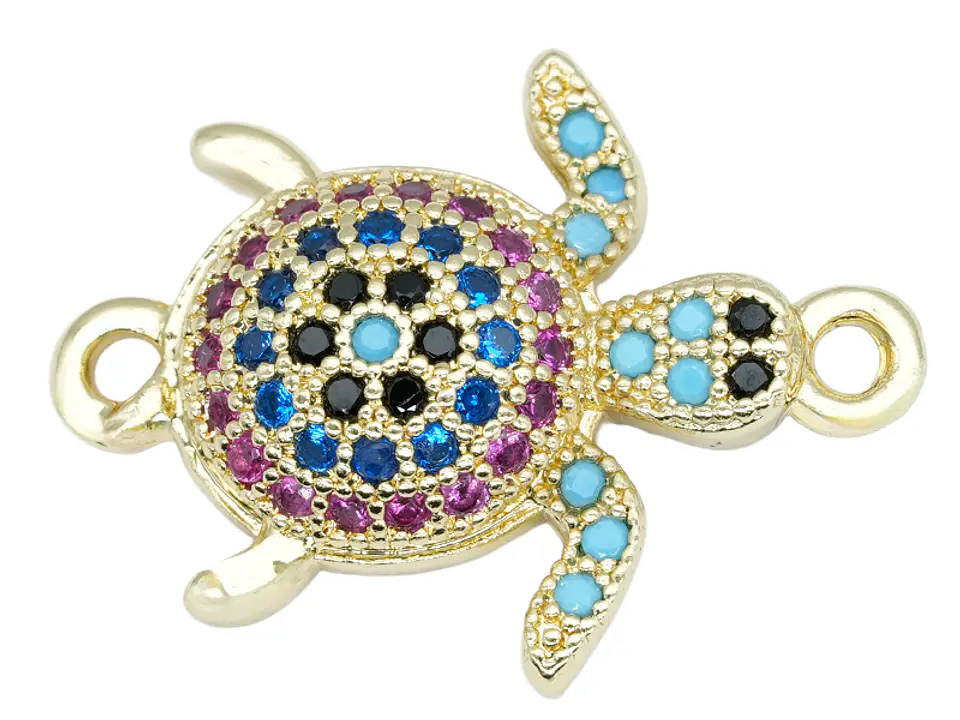 RODIO DORADO TORTUGA CIRCON MIX 20MM X UND  1