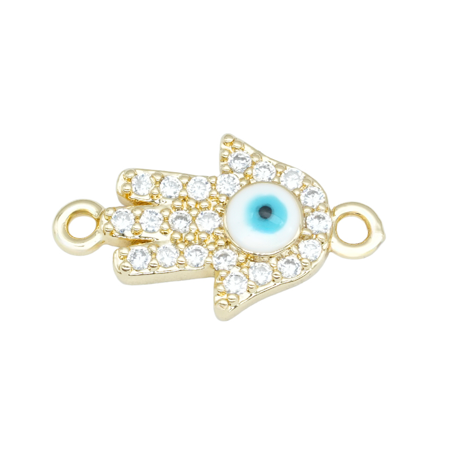 RODIO DORADO MANO HAMSA OJO AZUL CLARO CIRCON 16MM  1