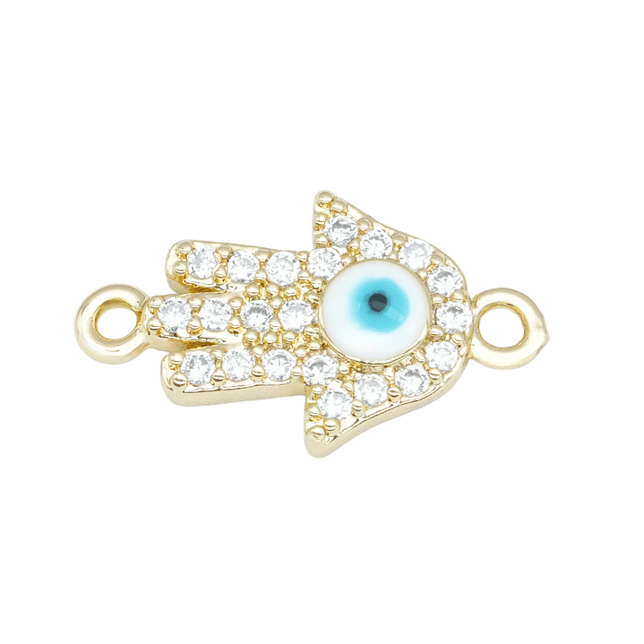 RODIO DORADO MANO HAMSA OJO AZUL CLARO CIRCON 16MM  1