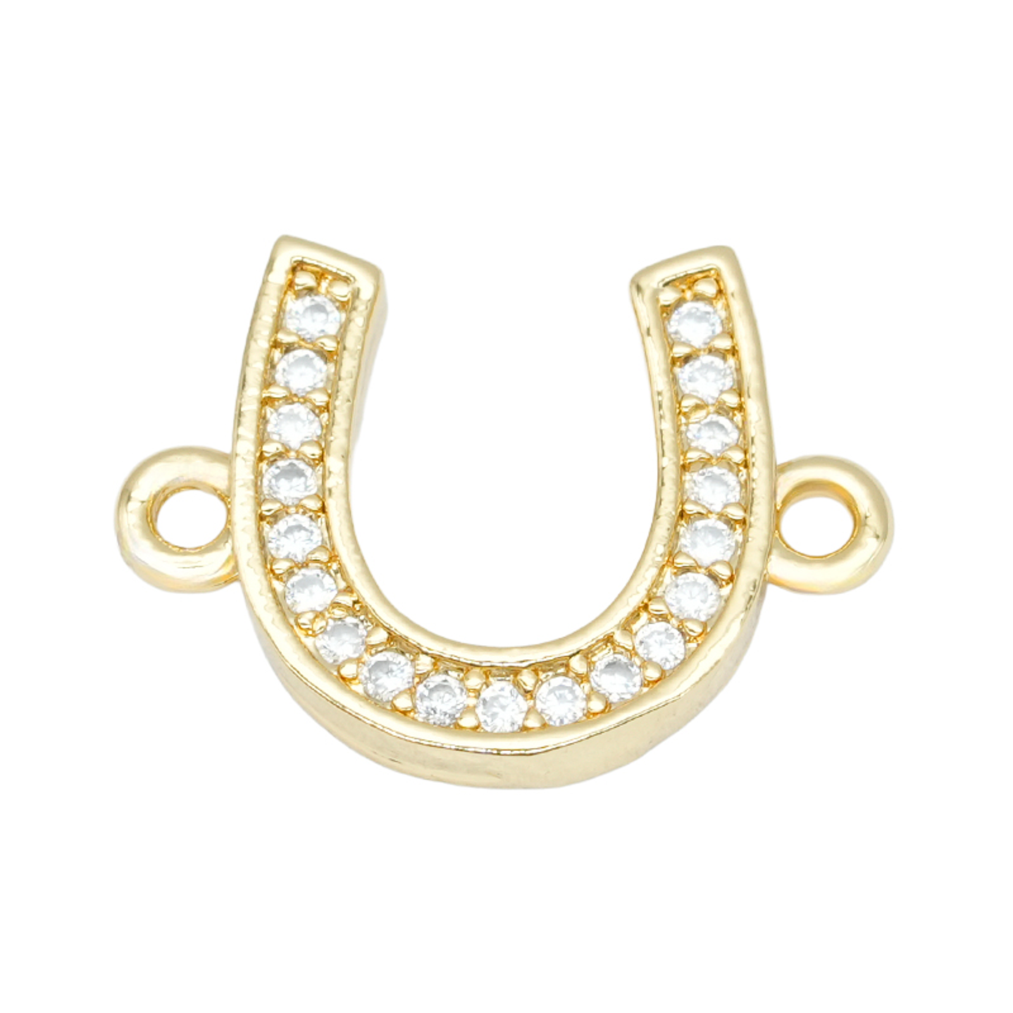 RODIO DORADO TERMINAL HERRADURA PQ CIRCON BLANCO 16*11MM 1