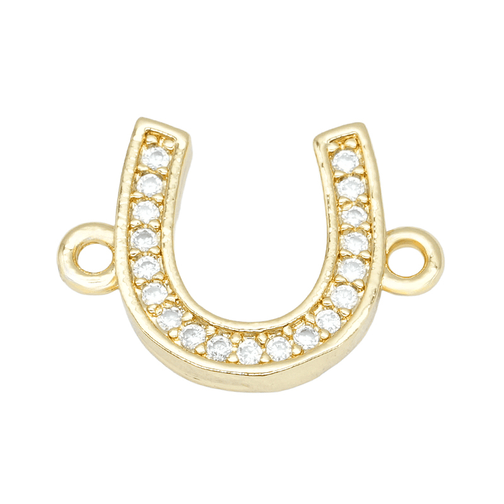 RODIO DORADO TERMINAL HERRADURA PQ CIRCON BLANCO 16*11MM 1