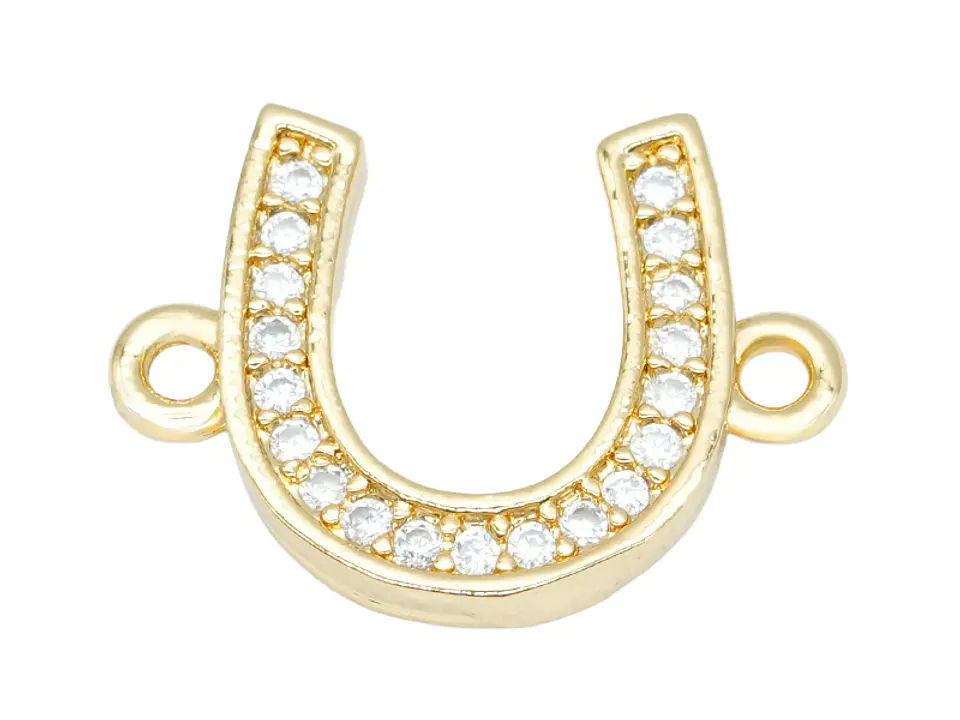 RODIO DORADO TERMINAL HERRADURA PQ CIRCON BLANCO 16*11MM 1