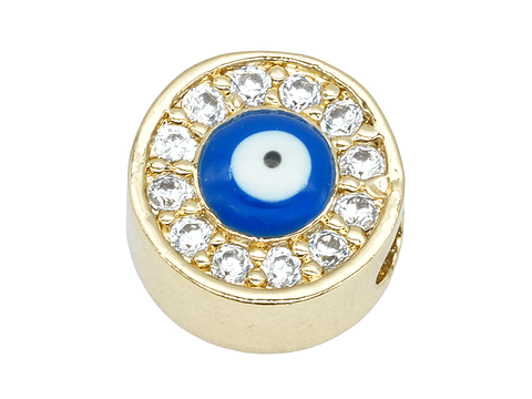 RODIO DORADO SEPARADOR OJO TURCO CIRCON BLANCO 9MM