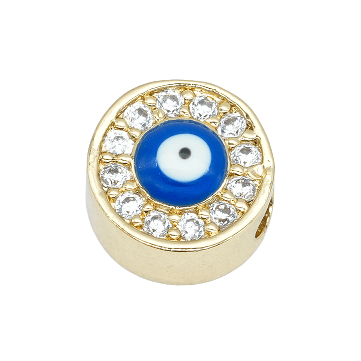 RODIO DORADO SEPARADOR OJO TURCO CIRCON BLANCO 9MM 1