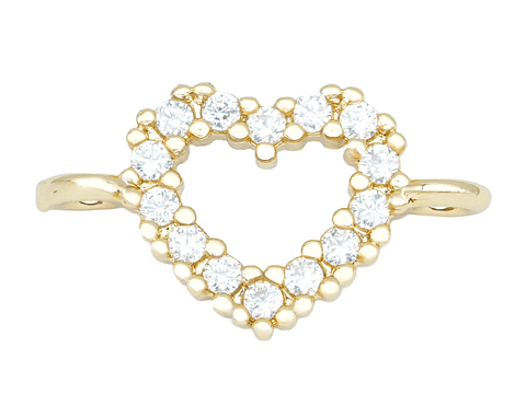 RODIO DORADO CORAZON 16MM CIRCON BLANCO