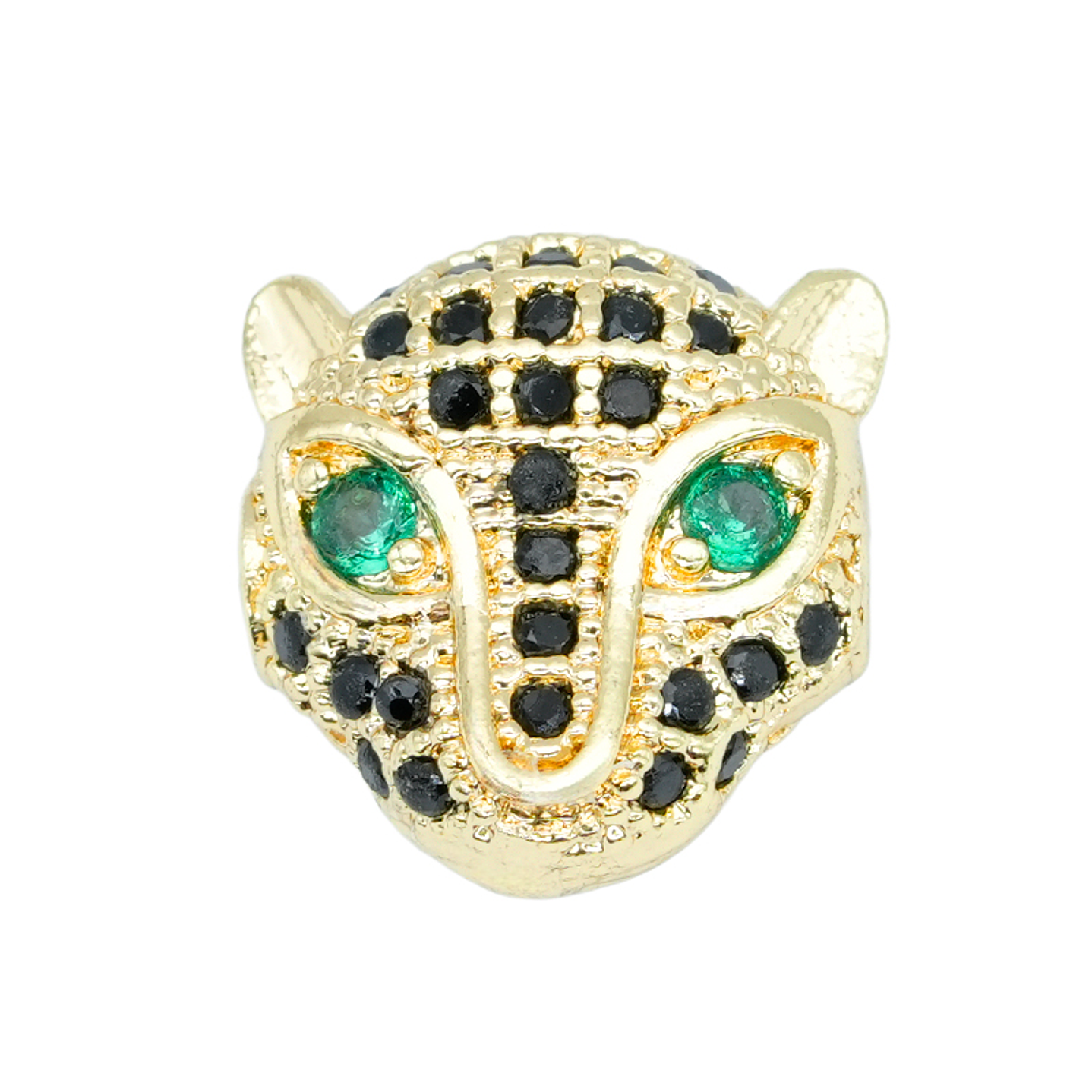 RODIO PANTERA DORADA CIRCON NEGRO OJOS VERDE 11*11M X UND  1