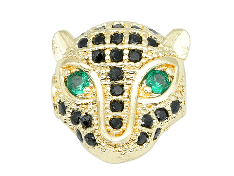 RODIO PANTERA DORADA CIRCON NEGRO OJOS VERDE 11*11M X UND 