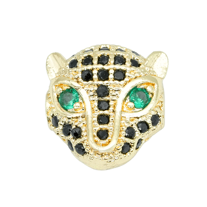RODIO PANTERA DORADA CIRCON NEGRO OJOS VERDE 11*11M X UND  1