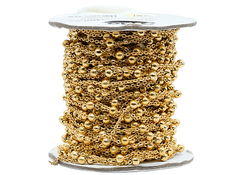 ACERO DORADO CADENA 0.4M SEPRADOR BALIN 4MM MAS SEGUIDO