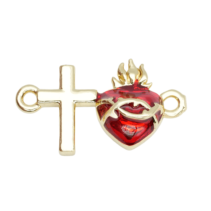 RODIO DORADO CENTRO CRUZ SAGRADO CORARON 18*11MM 1