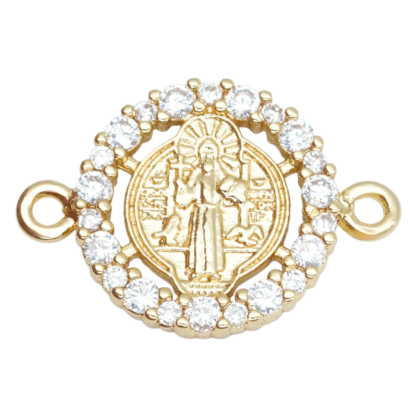 RODIO DORADO CENTRO SAN BENITO ZIRCON BLANCO 13*18MM 1