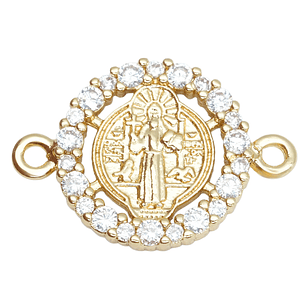 RODIO DORADO CENTRO SAN BENITO ZIRCON BLANCO 13*18MM