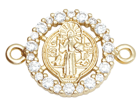 RODIO DORADO CENTRO SAN BENITO ZIRCON BLANCO 13*18MM