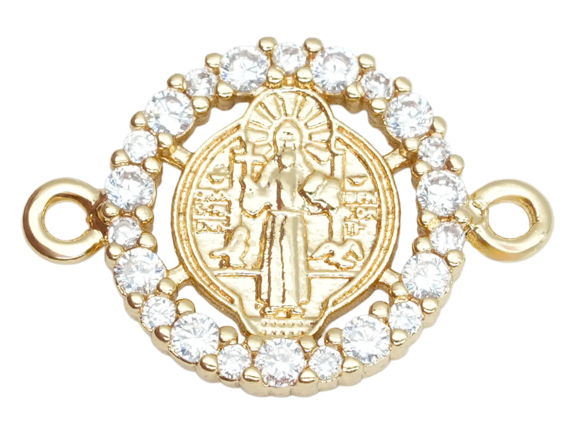 RODIO DORADO CENTRO SAN BENITO ZIRCON BLANCO 13*18MM 1