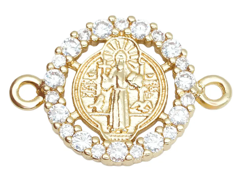 RODIO DORADO CENTRO SAN BENITO ZIRCON BLANCO 13*18MM 1