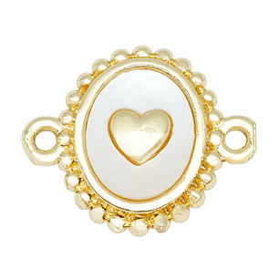 RODIO DORADO CENTRO CORAZON NACAR OVALADO 14*17MM