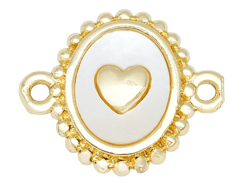 RODIO DORADO CENTRO CORAZON NACAR OVALADO 14*17MM