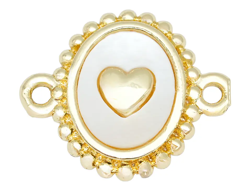 RODIO DORADO CENTRO CORAZON NACAR OVALADO 14*17MM 1