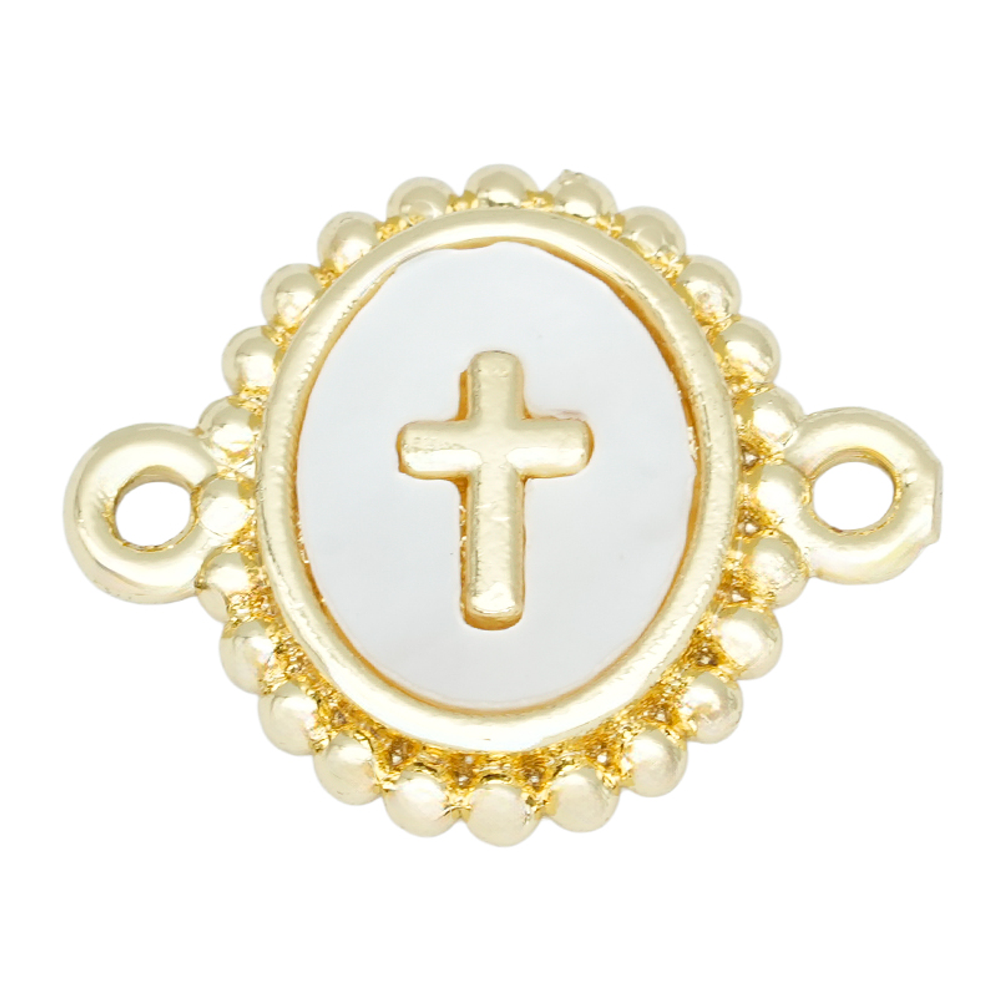 RODIO DORADO CENTRO CRUZ NACAR OVALADO 14*17MM 1