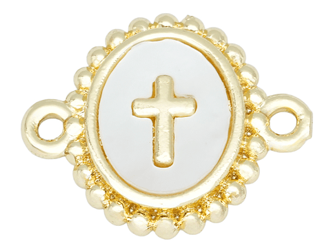 RODIO DORADO CENTRO CRUZ NACAR OVALADO 14*17MM
