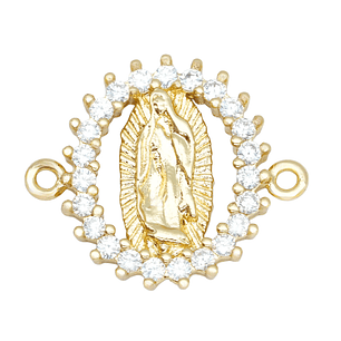 RODIO DORADO CENTRO GUADALUPE OVALADA ZIRCON BLANCO 17*20MM